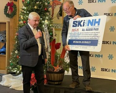 Ski New Hampshire honored retiring NH Senate president Jeb Bradley for his support of New Hampshire's ski industry